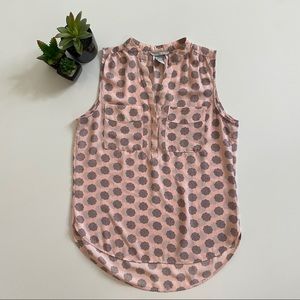 H&M | Patterned V-Neck Pocketed Sleeveless Blouse
